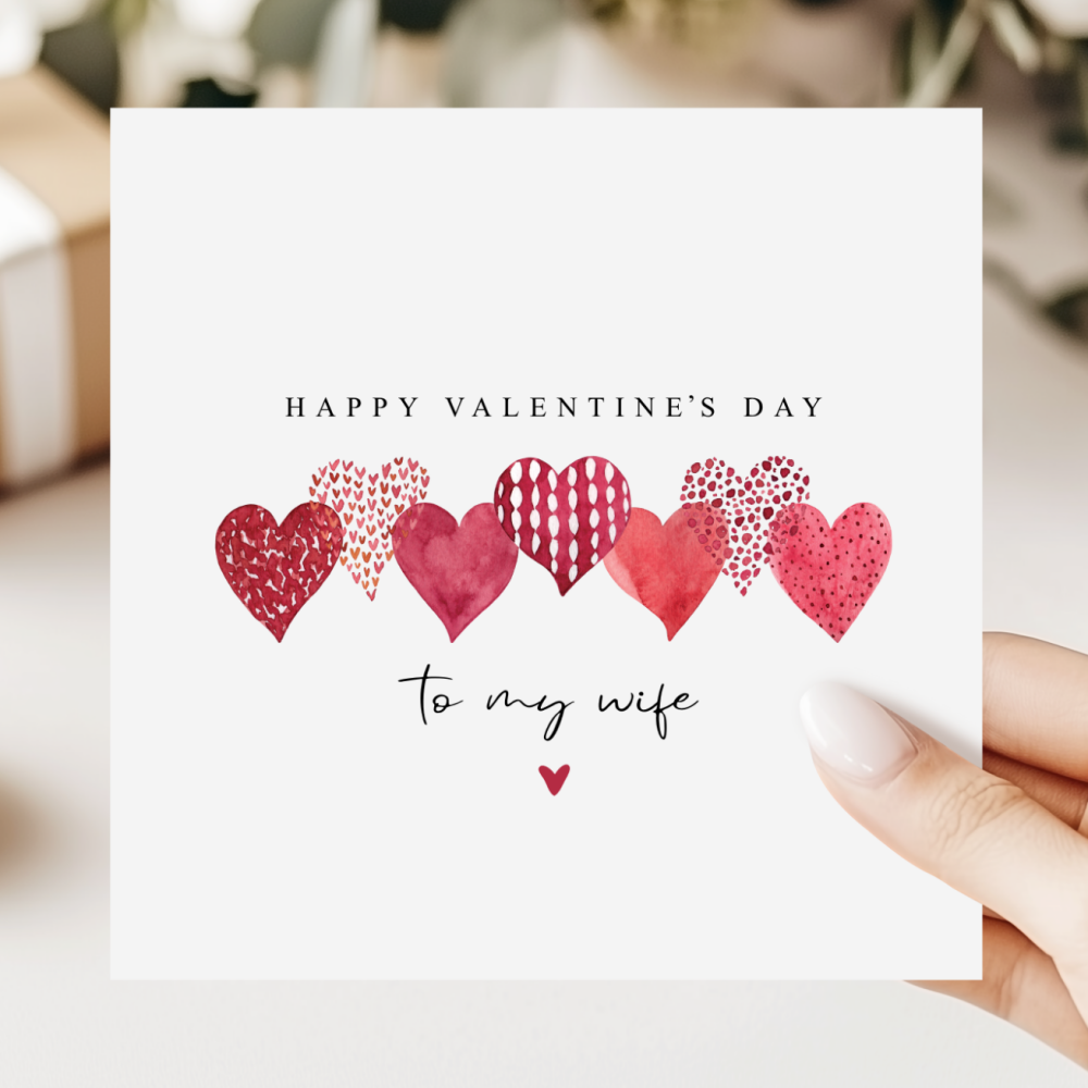 Valentine's Day Card For Wife | Hearts Design