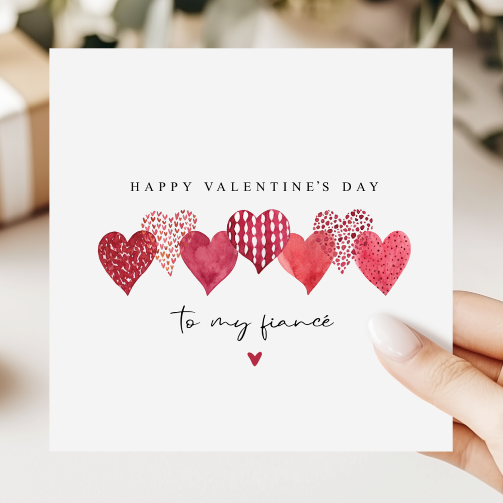 Valentine's Day Fianc&eacute; Card | Hearts Design