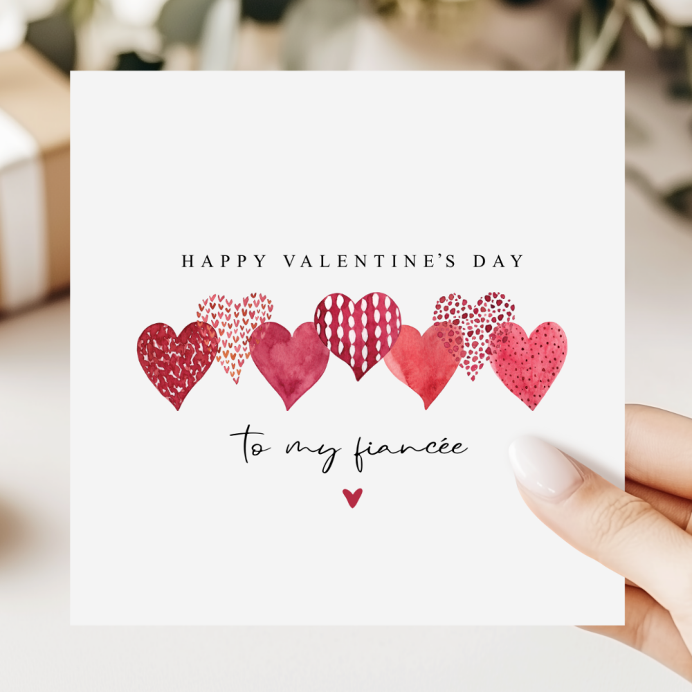 Valentine's Day Fianc&eacute;e Card | Hearts Design