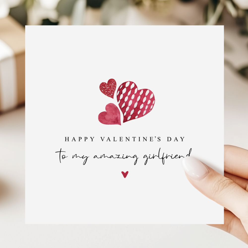 Girlfriend Valentine's Day Card | Hearts Design