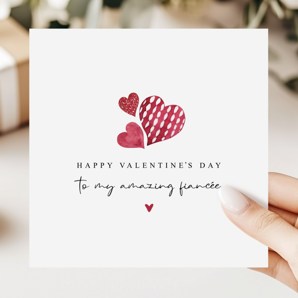 Fianc&eacute;e Valentine's Day Card | Hearts Design