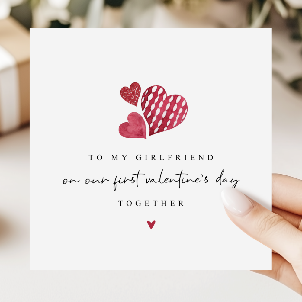 First Valentine's Day Card For Girlfriend | Heart Design