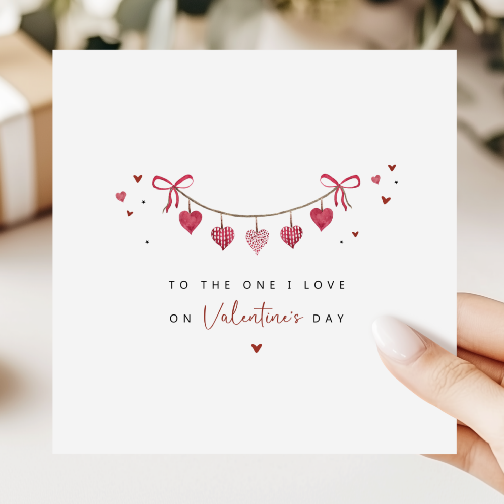 Valentine's Day Card | To The One I Love | Garland Hearts Design