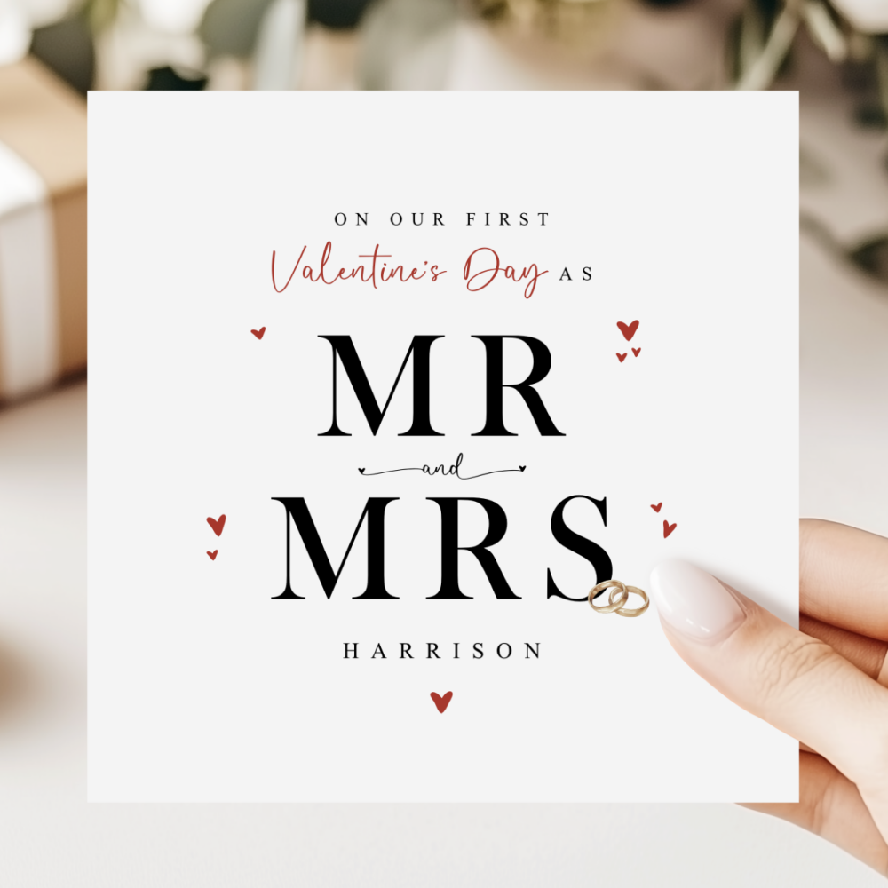Personalised First Valentine's Day Married Card | Newlywed Valentine Card