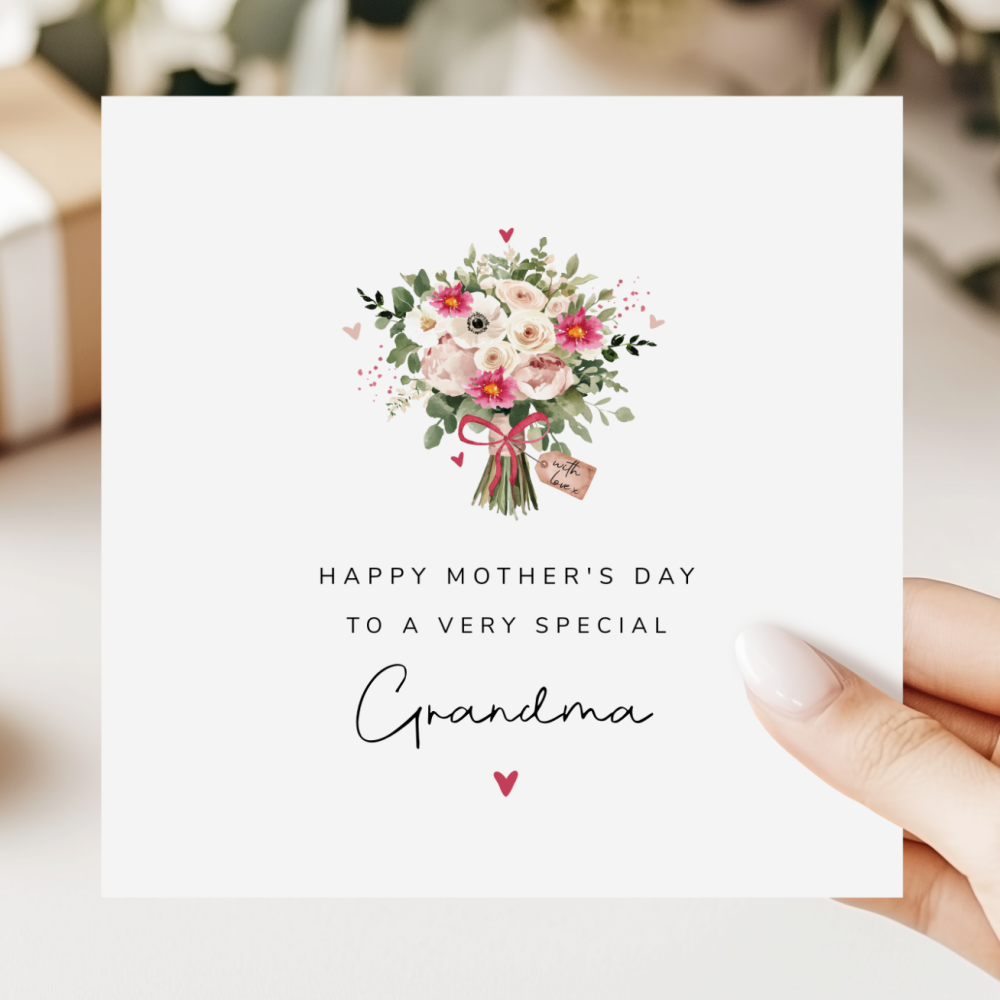 Floral Bouquet Mother's Day Card For Grandma