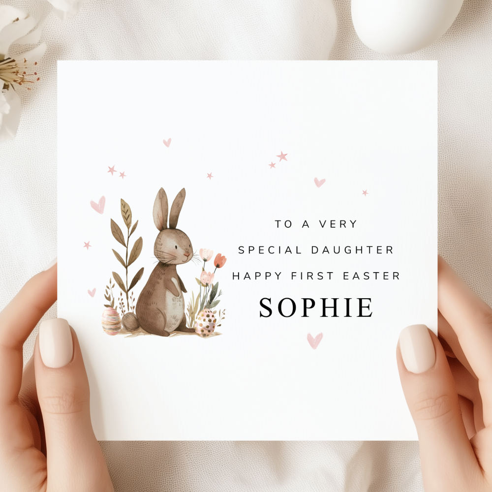 Bunny Rabbit 1st Easter Card For A Girl