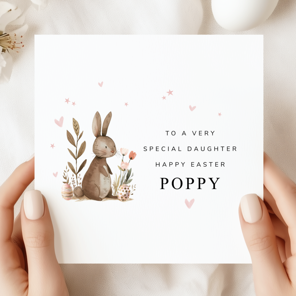 Bunny Rabbit Happy Easter Card For A Girl