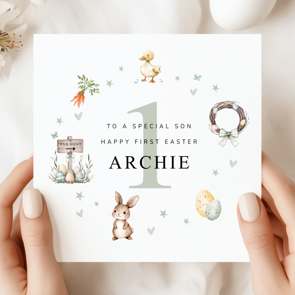 Boys Happy 1st Easter Card