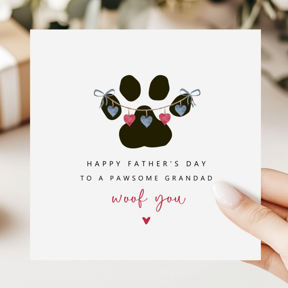 Pawsome Dog Grandad Father's Day Card