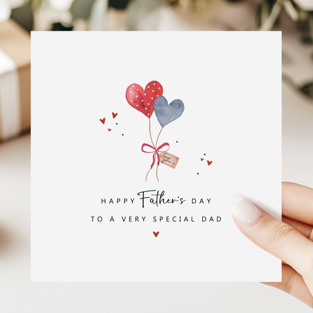 Heart Balloon Happy Father's Day Card