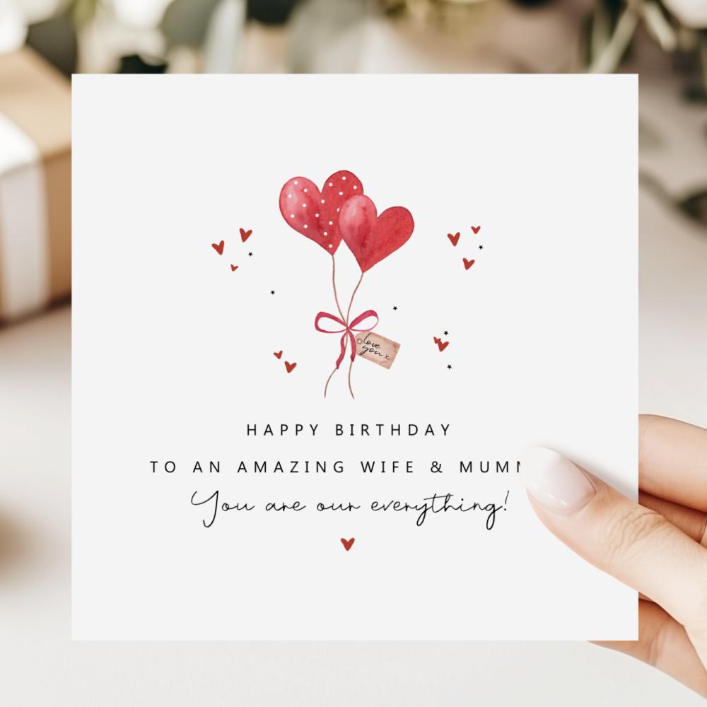 Wife and Mummy Birthday Card