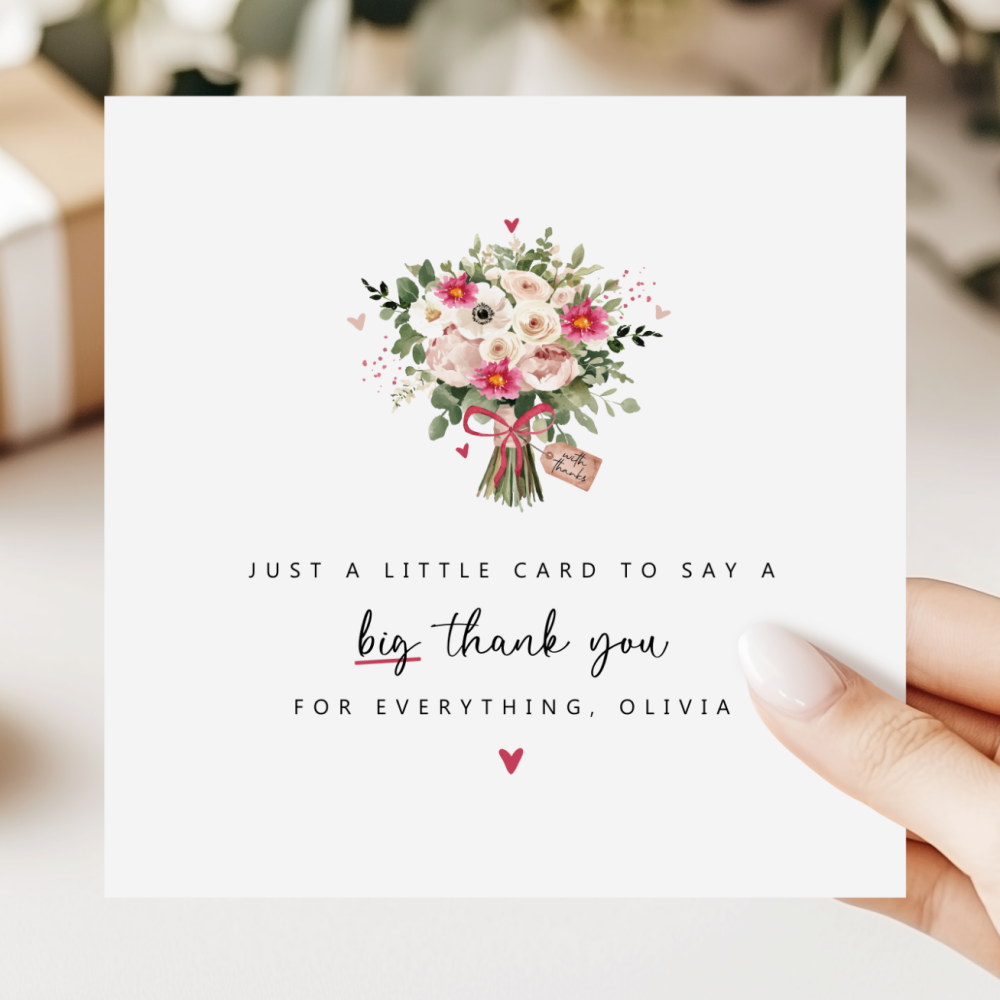 Personalised Floral Big Thank You Card
