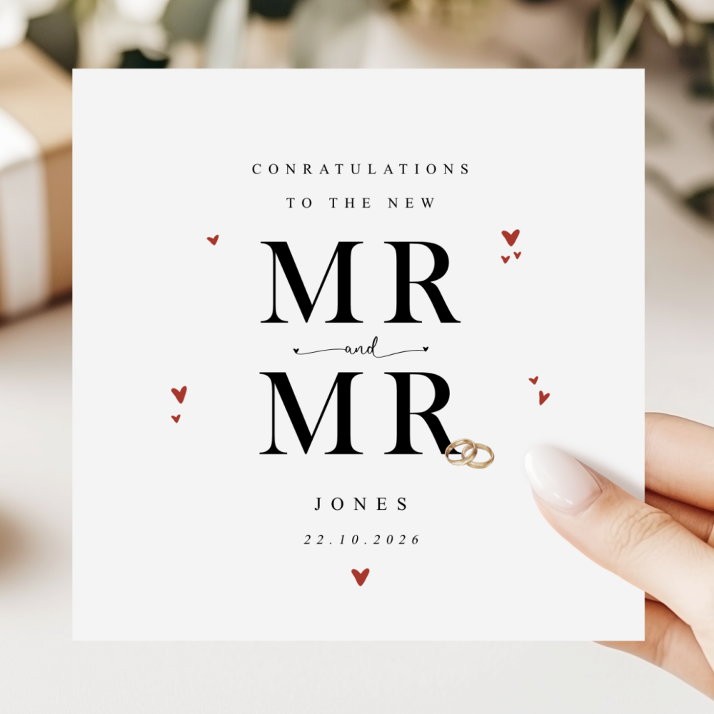 Personalised Mr & Mr Wedding Card
