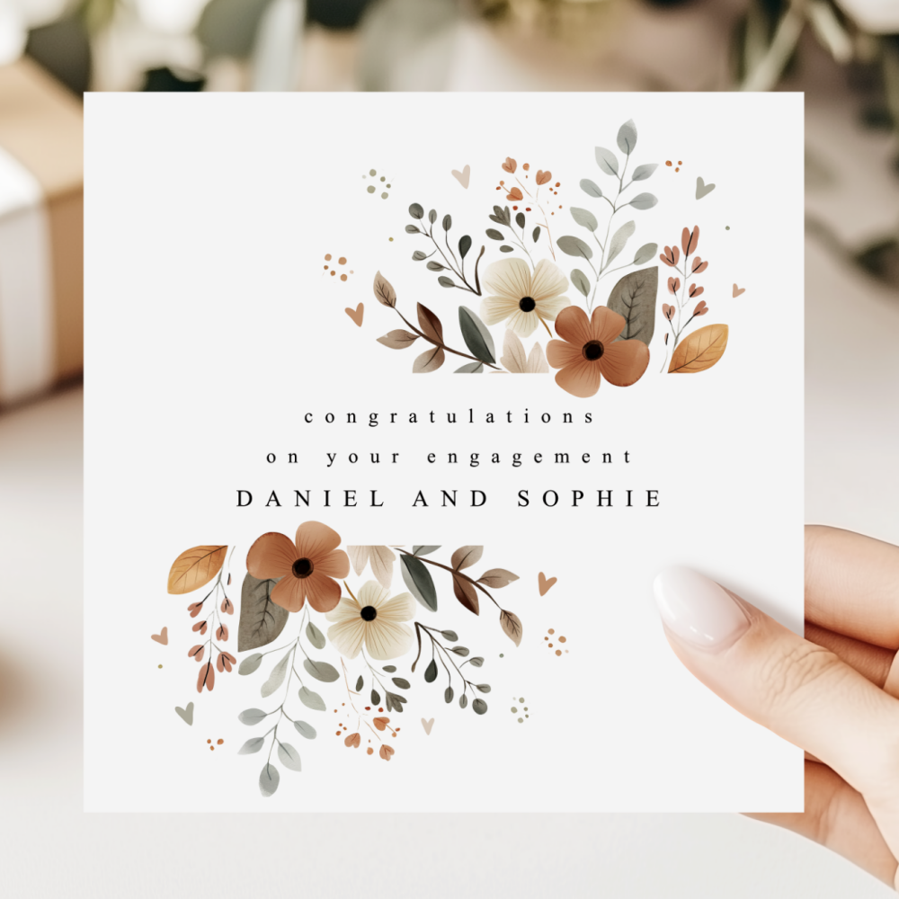 Floral Engagement Card