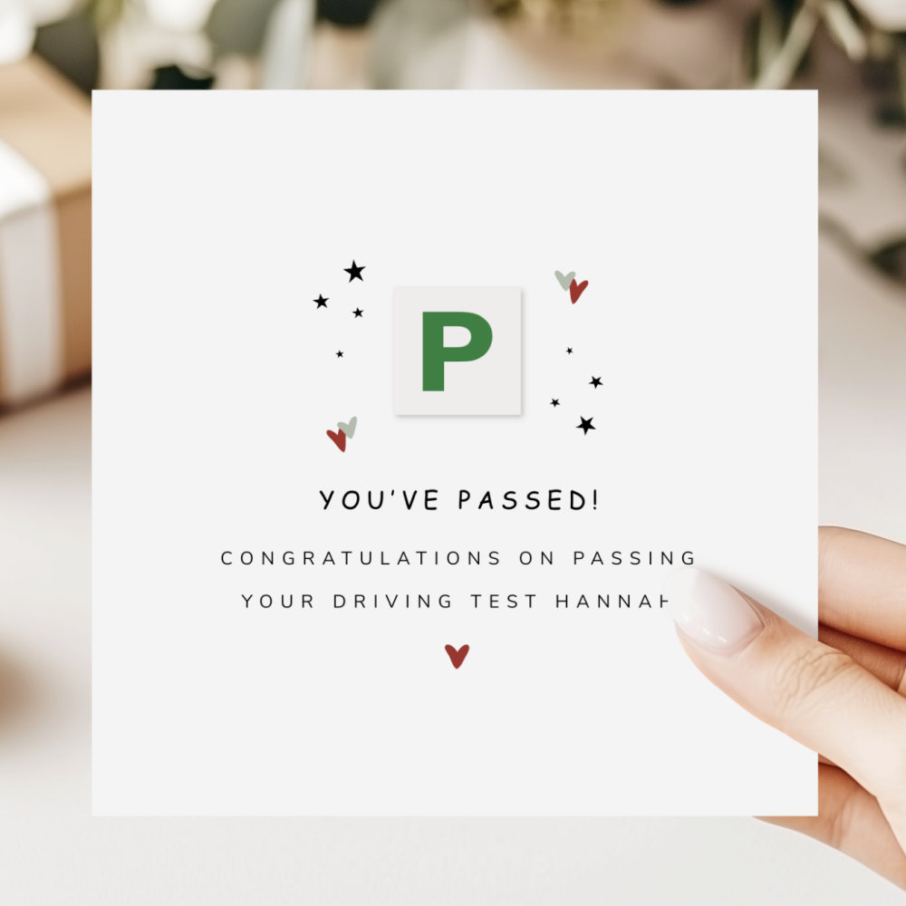 Personalised Passed Driving Test Card