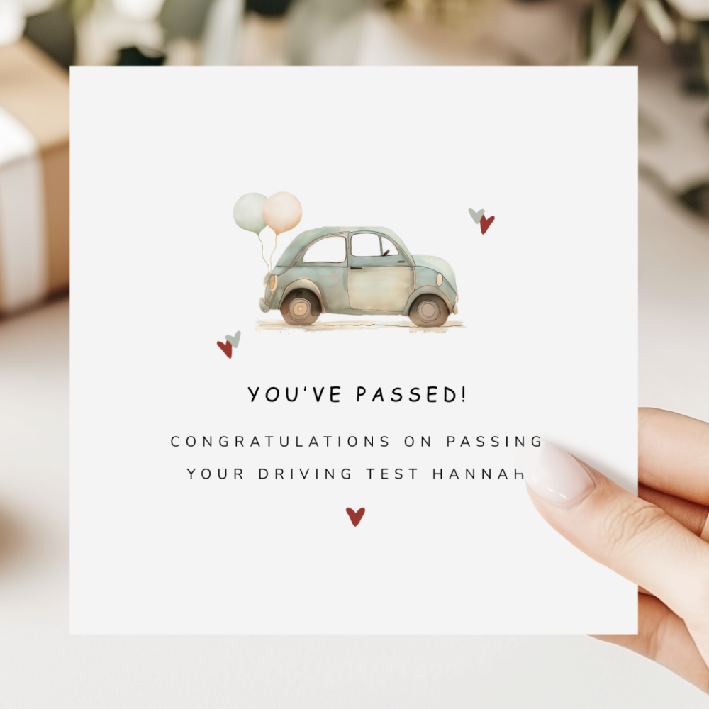 Personalised Passed Driving Test Card