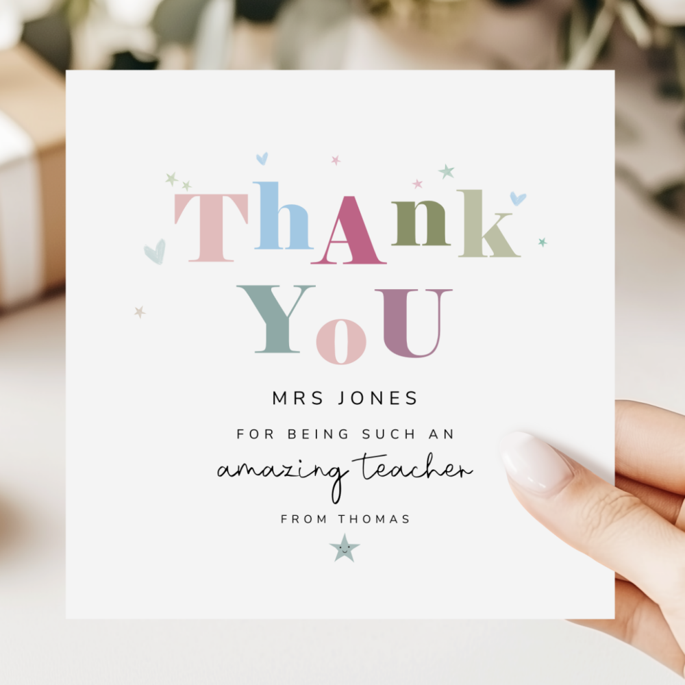 Personalised Thank You Teacher Card