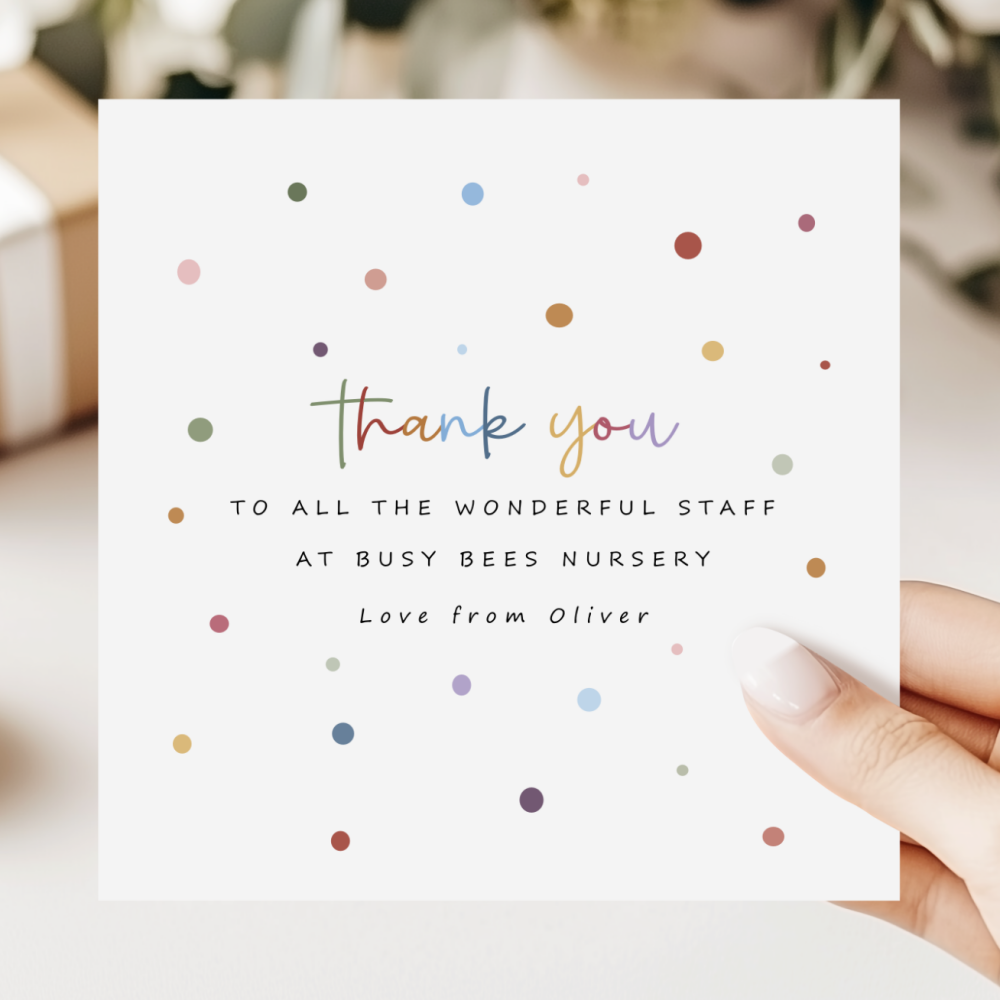 Personalised Polka Dot Nursery Thank You Card