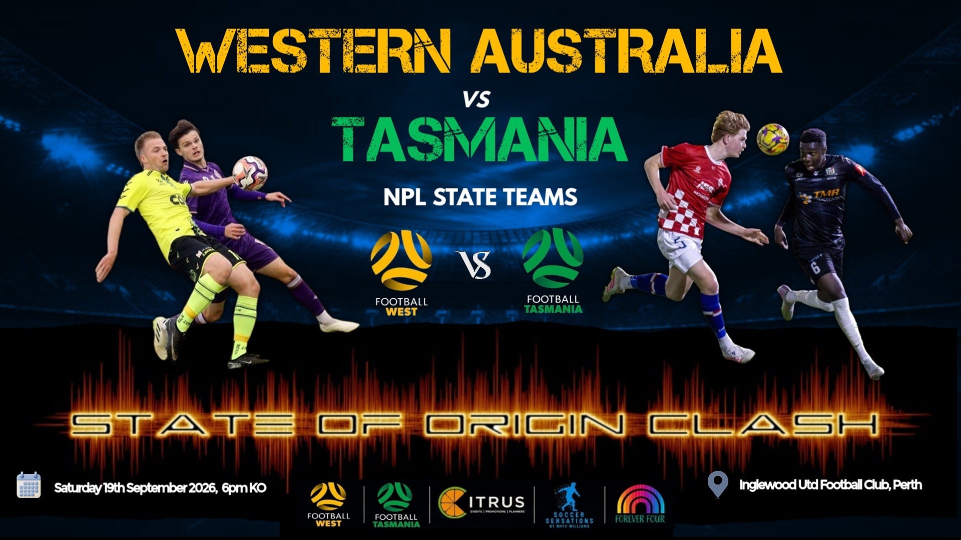 Western Australia v Tasmania NPL Football State of Origin Showdown