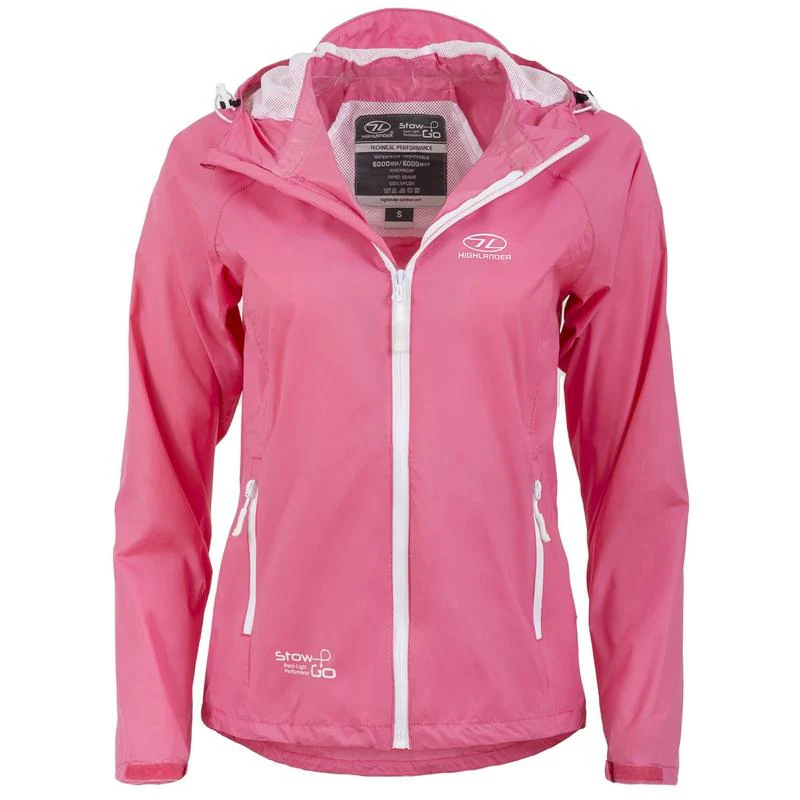 Highlander Outdoor Stow & Go Pack Away Waterproof and Windproof Women's Jacket Pink