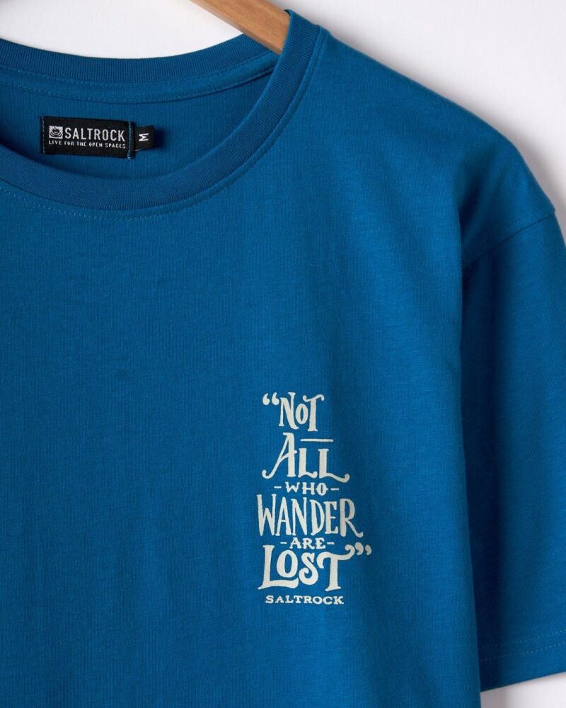 Saltrock Lost Ships - Mens Short Sleeve T-Shirt - Blue