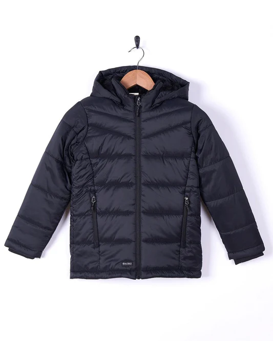 Saltrock Perlas - Kids Fur Lined Recycled Padded Jacket - Black
