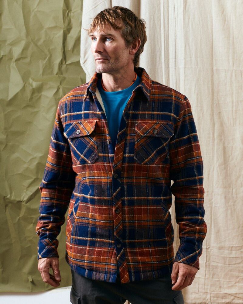Saltrock Ernie - Mens Borg Lined Shacket - Orange