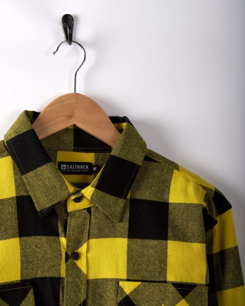 Saltrock Jak - Mens Flannel Shirt - Black/Yellow