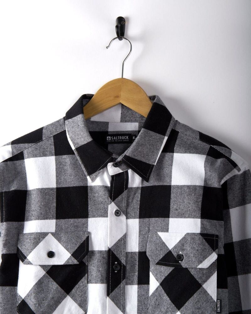 Saltrock Jak - Mens Flannel Shirt - Black/White