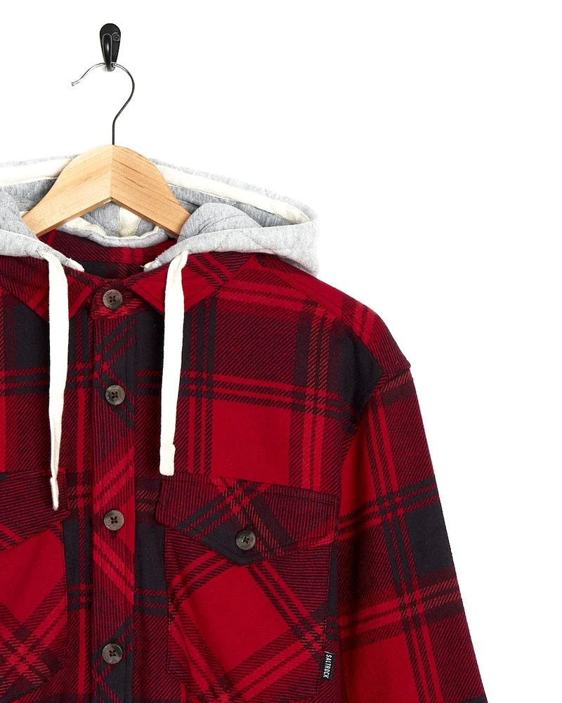 Saltrock Colter - Mens Hooded Shirt - Red
