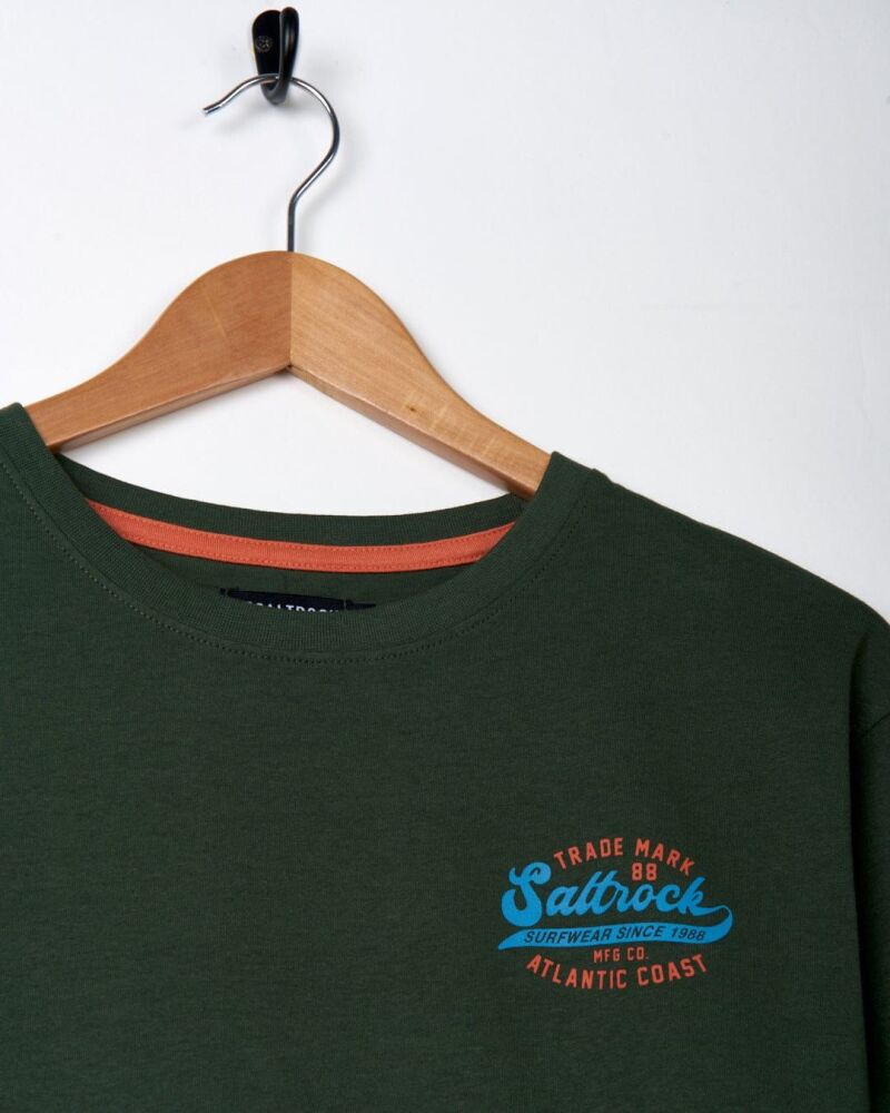 Saltrock Home Run - Mens Short Sleeve T-Shirt - Dark Green