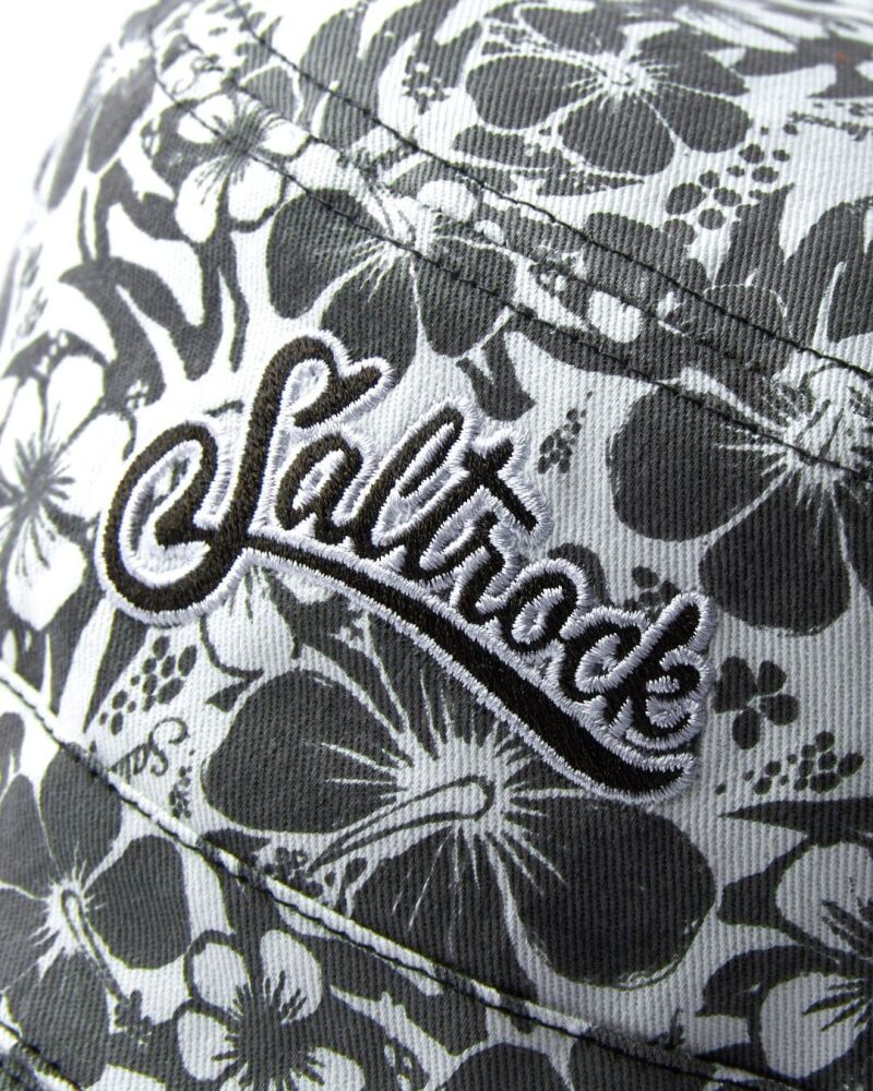 Saltrock Hibiscus - Adult One Size Bucket Hat - Washed Black