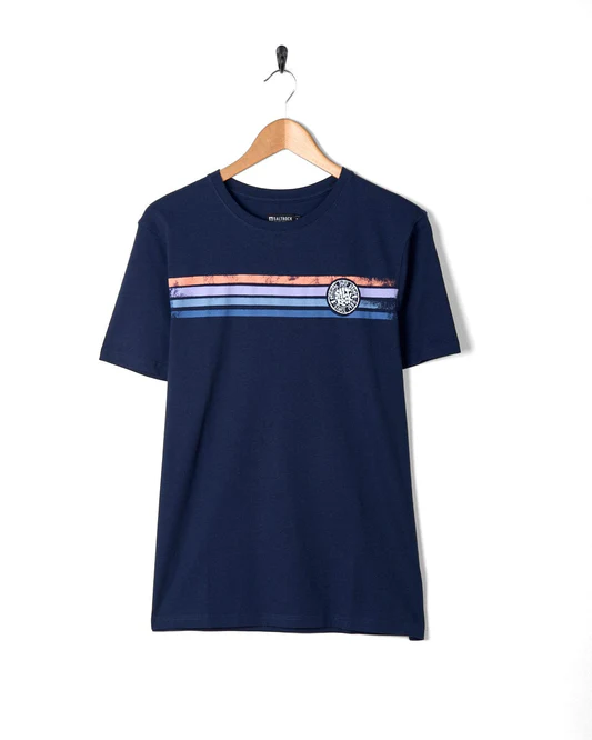 Saltrock Spray Stripe - Mens Short Sleeve T-Shirt - Blue