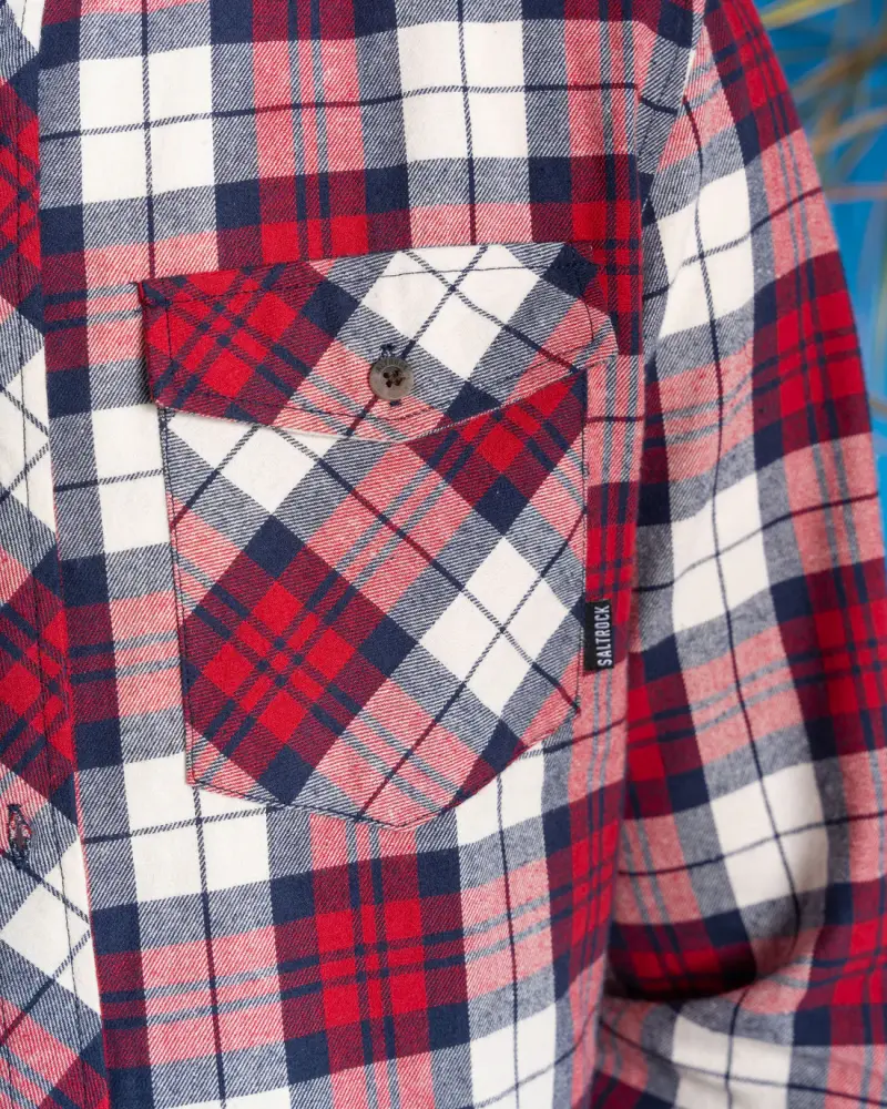 Saltrock Miles - Mens Long Sleeve Shirt - Red