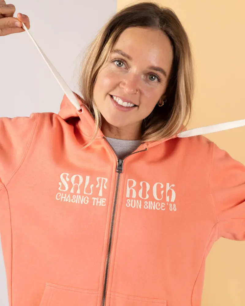 Saltrock Mantra - Womens Zip Hood - Coral