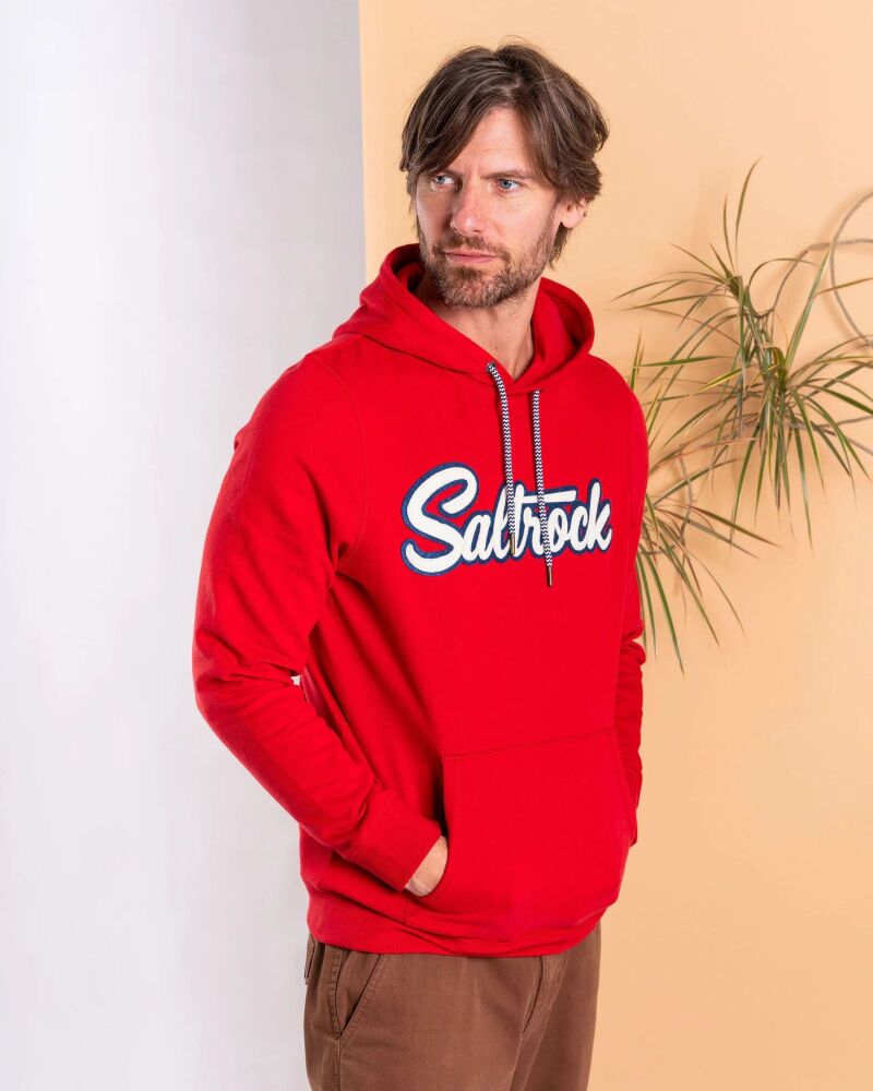 Saltrock Strike - Mens Pop Hoodie - Red