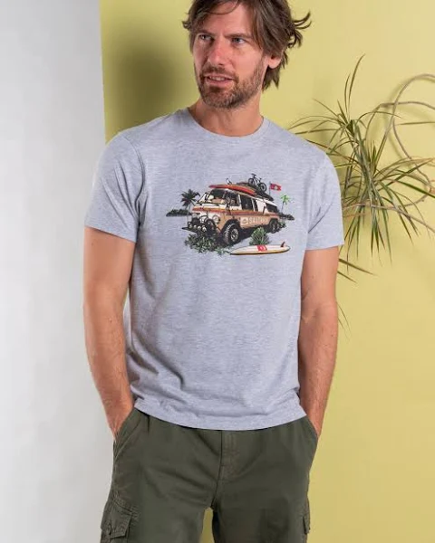 Saltrock Retro Camper - Mens Short Sleeve T-Shirt - Grey