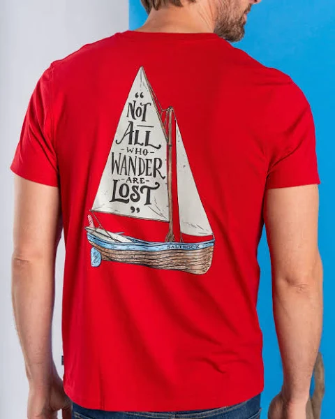 Saltrock Lost Ships - Mens Short Sleeve T-Shirt - Red