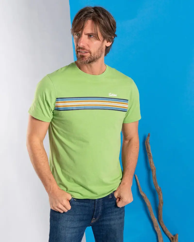 Saltrock Classic Stripe - Mens Short Sleeve T-Shirt - Green