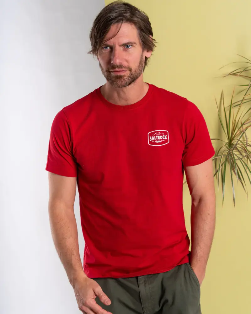 Saltrock Jungle Wanderer - Mens Short Sleeve T-Shirt - Red