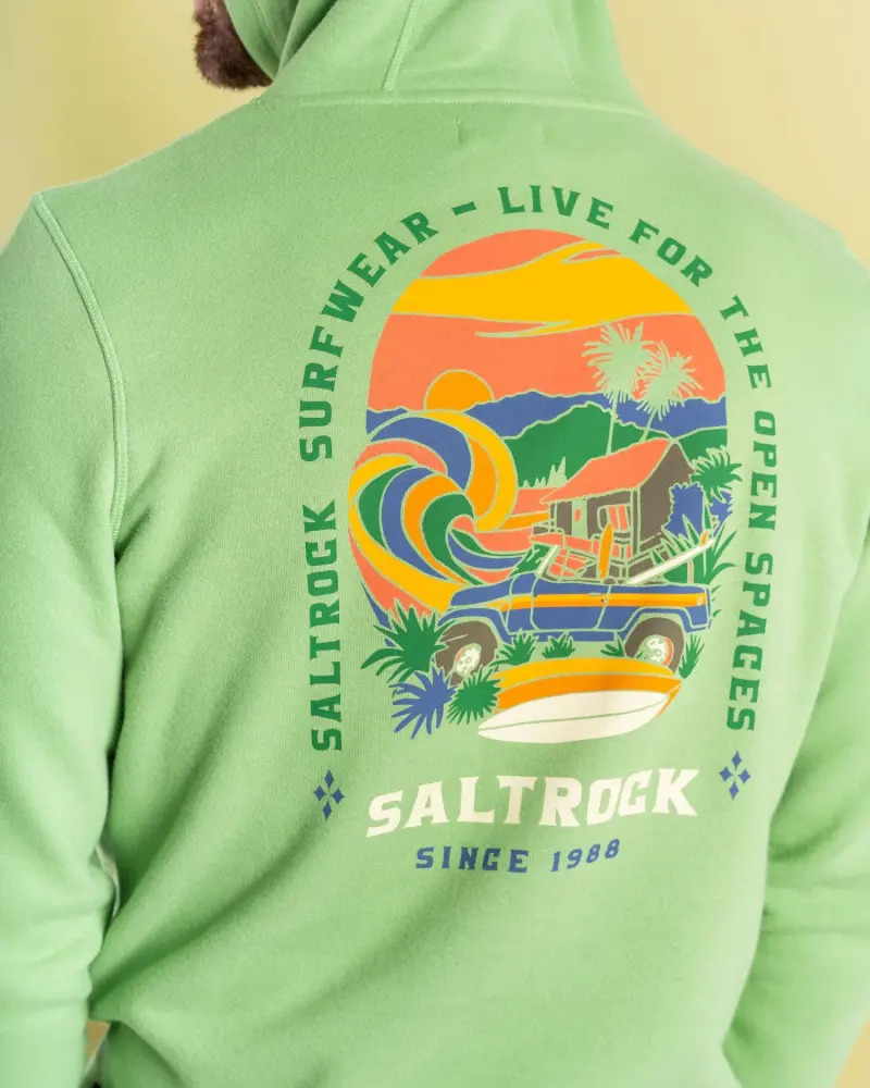 Saltrock Atlantic Adventure - Mens Pop Hoodie - Green