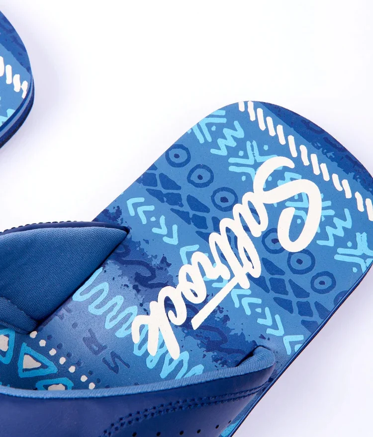 Saltrock Marks Aztec Style Print Mens Flip Flops - Blue