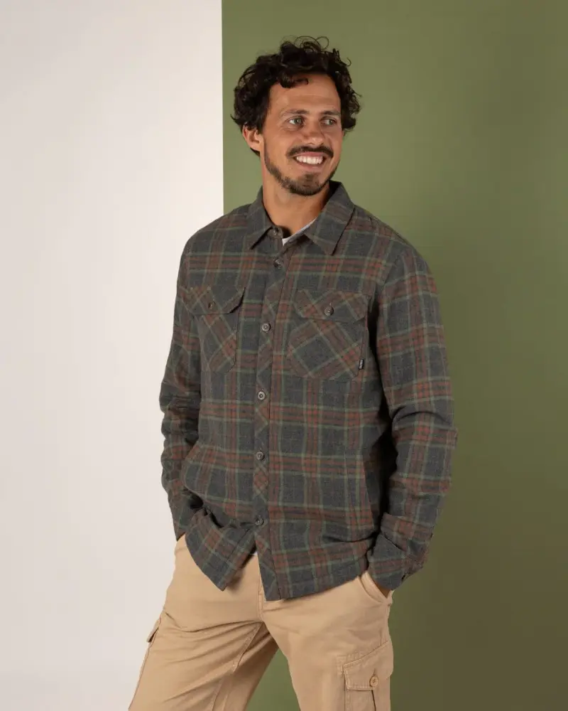 Saltrock Woody - Mens Sherpa Lined Shacket - Grey