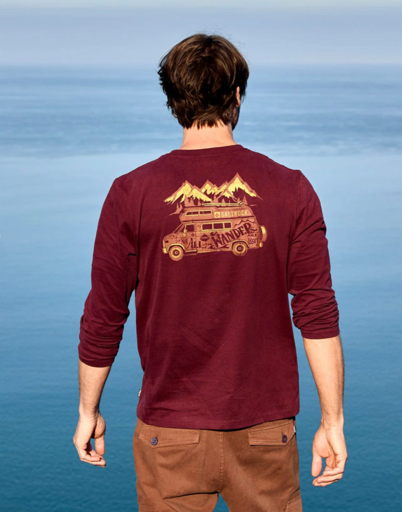 Saltrock Lost Van - Mens Long Sleeve T-Shirt - Dark Purple