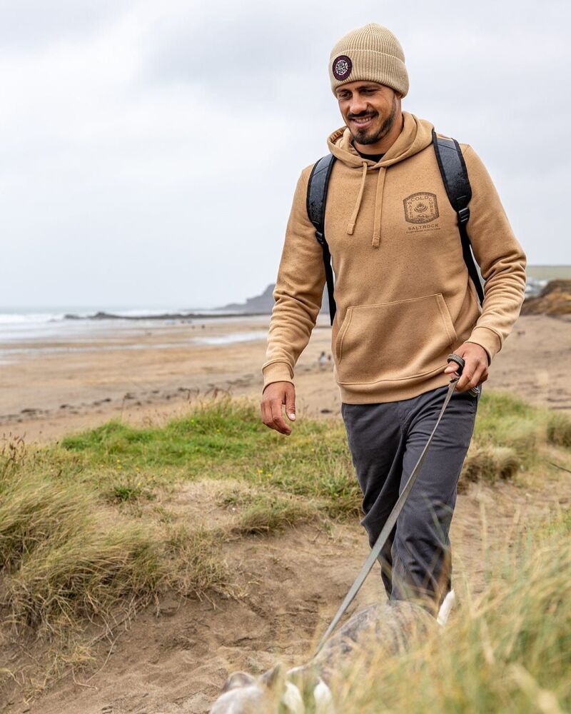 Saltrock Cold Water Cures - Mens Pop Hoodie - Brown