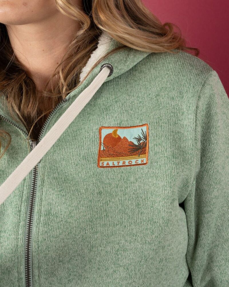 Saltrock Ayden - Womens Borg Lined Hoodie - Green