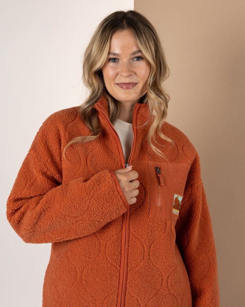 Saltrock Jarvis - Womens Jacquard Zip Fleece - Orange