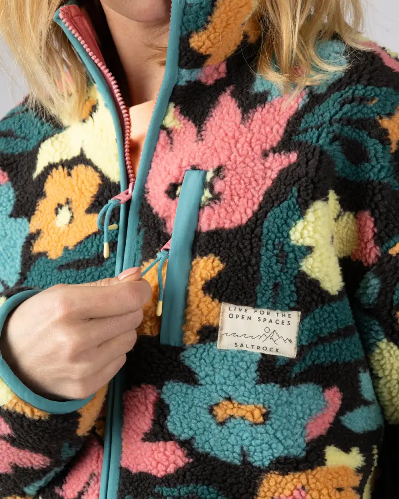 Saltrock Womens Holidaze Floral Full Zip Fleece - Dark Grey - FREE P&P Royal Mail Tracked