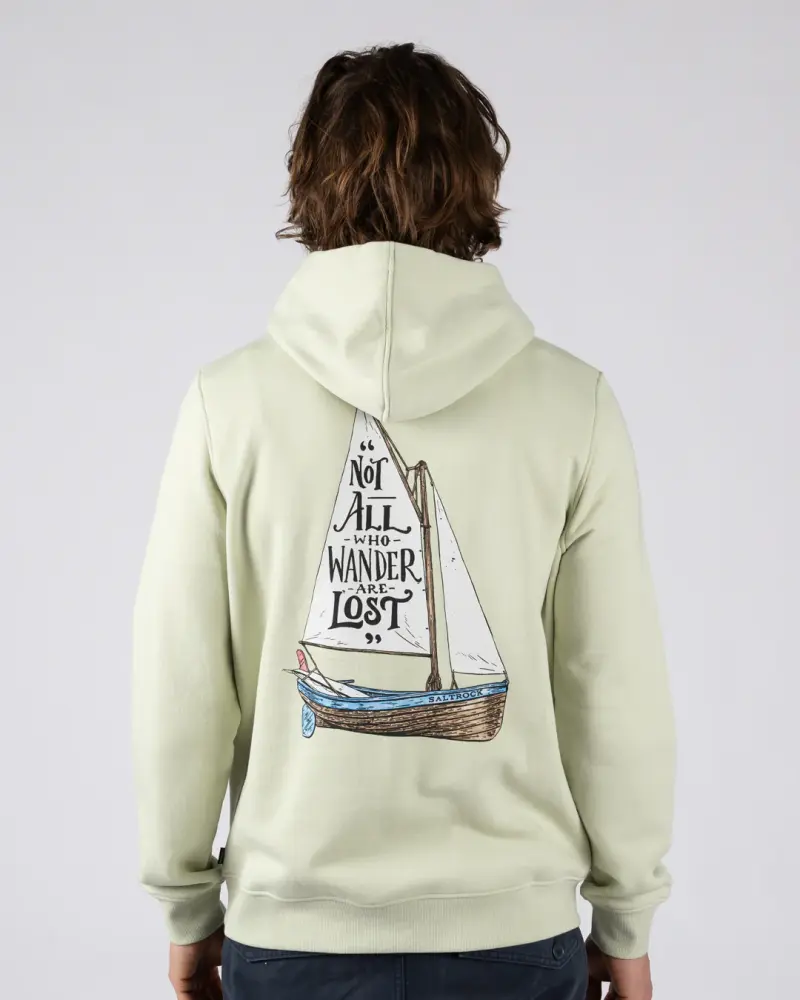 Saltrock Lost Ships - Mens Pop Hoodie - Light Green - FREE P&P Royal Mail Tracked