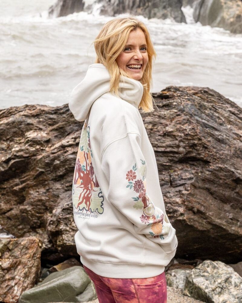 Saltrock Better Days - Womens Oversized Pop Hoodie - Cream - FREE P&P Royal Mail Tracked
